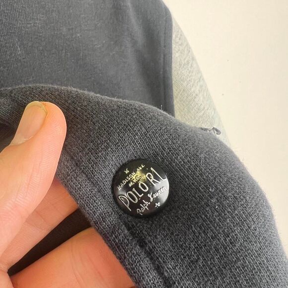 Polo Ralph Lauren P Wing 67 Baseball Varsity Jacket Hoodie Rugby Black Size L - Picture 7 of 8